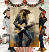 Close-up of the Heavy Metal Opuses Sherpa Blanket showcasing its soft texture and vibrant design.